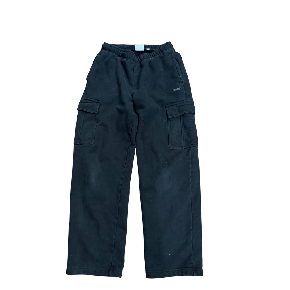 TNA Aritzia Cozy Fleece Mega Fit Cargo Sweatpants Black Small High Rise Baggy